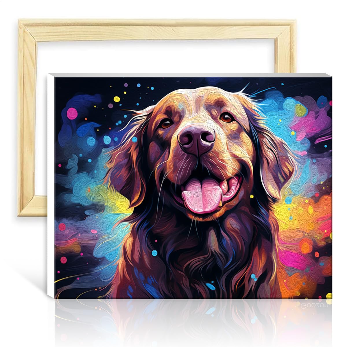 TANGFEIY on Canvas Wall Art Paint by Numbers Golden Retrievers Painting Adults Beginner with Brushes and Acrylic Pigment on Canvas Art Supplies No Frame(30x40cm) โ image 1