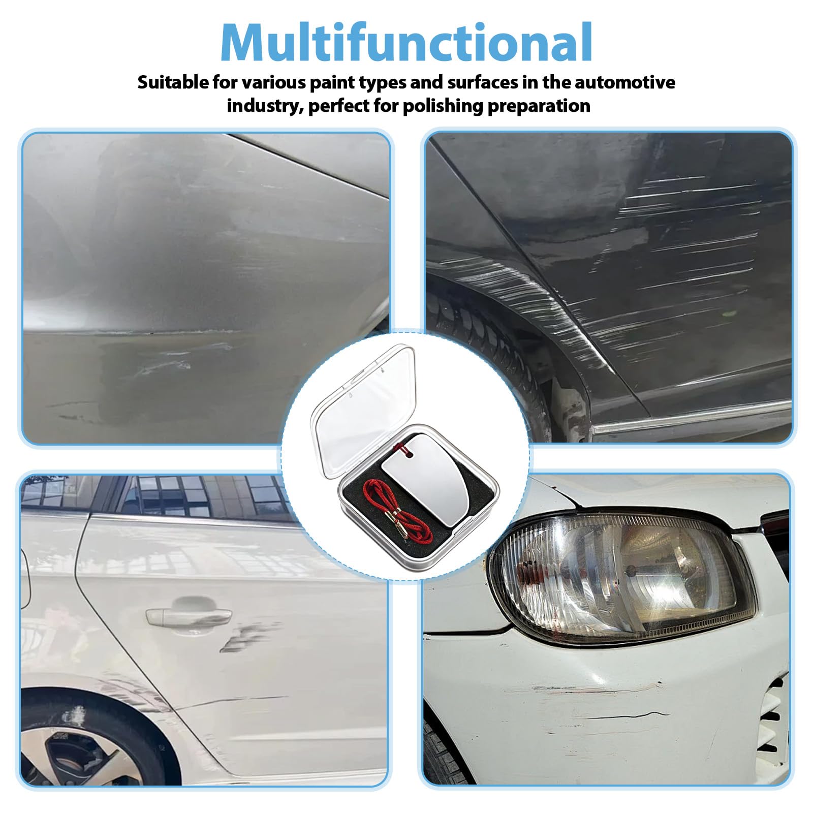 XQMMGO Raschietto per Vernice Auto in Carburo di Tungsteno, Pialla per Ritocco Vernice per Rimuovere Colature e Gocce, Set di Riparazione Carrozzeria Professionale con Lama di Precisione