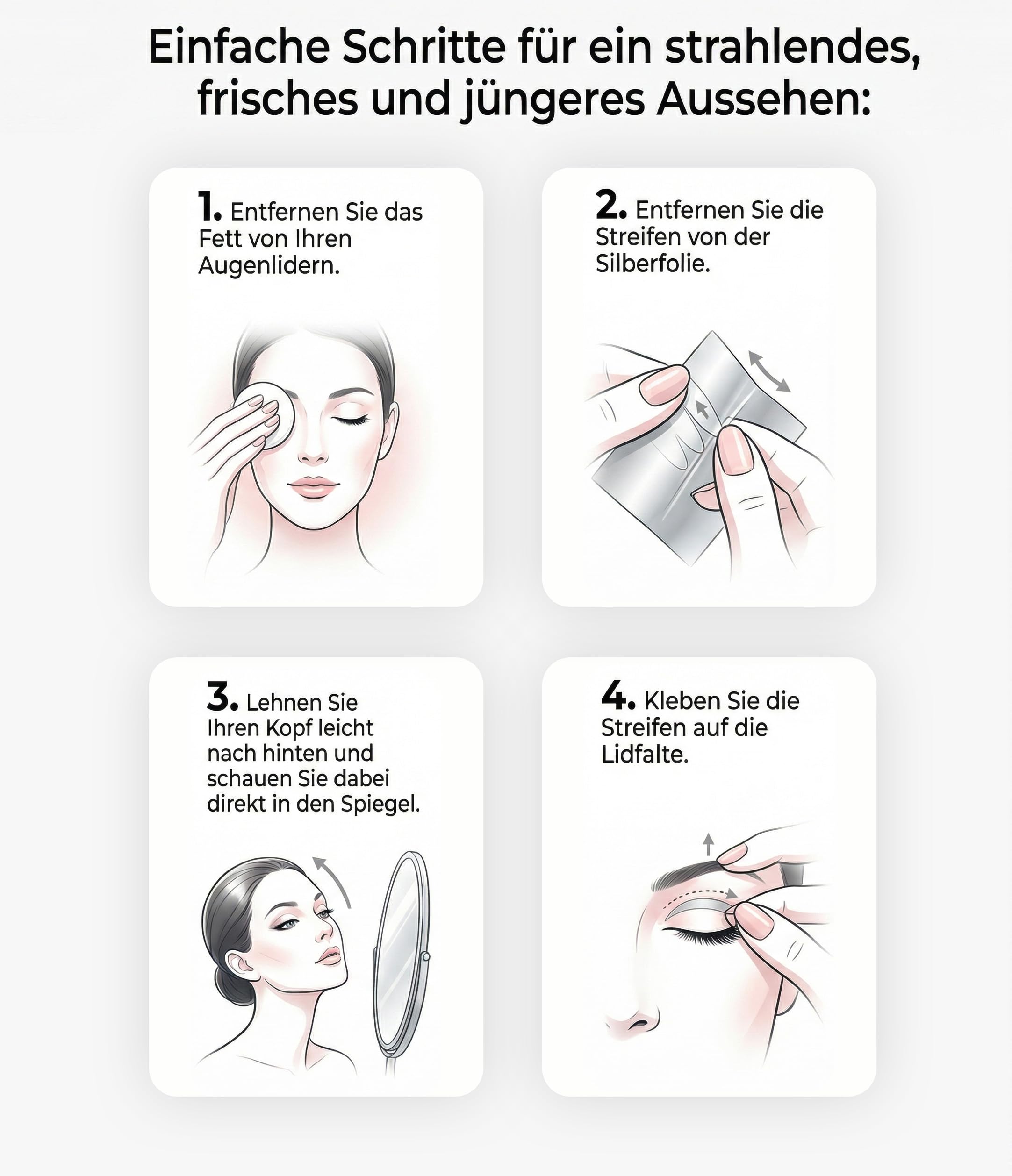 MAGICSTRIPES - Schlupflid Tape Augenlidlift & Lidkorrektur ohne OP, Transparente Augenlid Stripes für intensiven Lift & wachen Blick – 64 Stück (Größe L)
