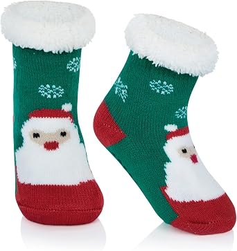American Trends Baby Slipper Socks Christmas Toddler Fuzzy Socks Warm Fleece Non Skid Winter Socks