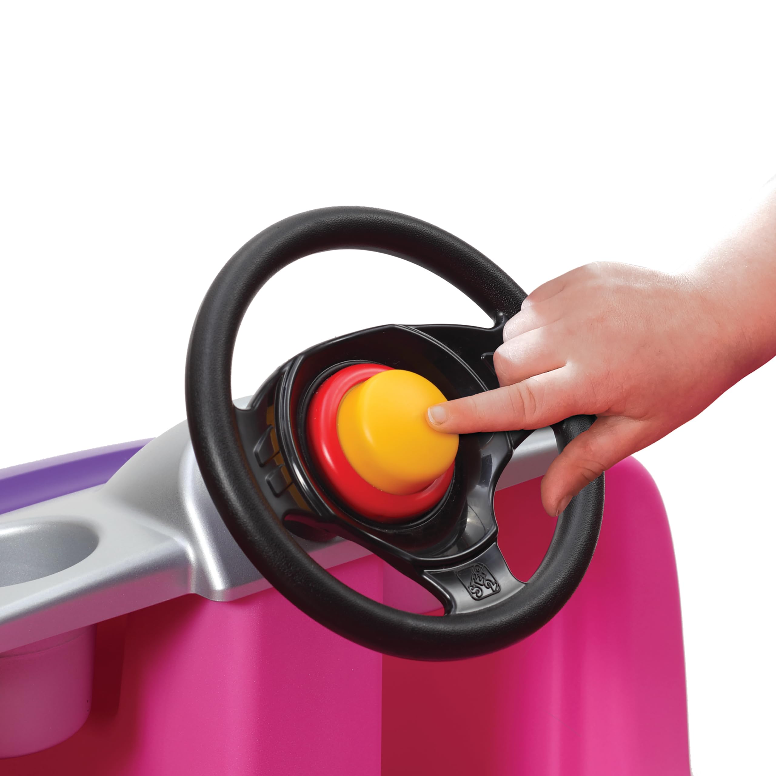 Step2 Whisper Ride Coche para ninos en Rosa | Carro Infantil con Barra de Empuje | Vehiculo para ninos/Juguete a Partir de 1.5 Anos