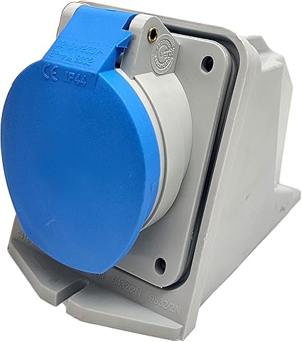 Prise 32a WALTHER 240V 3 PIN BLUE INDUSTRIAL PLUGS SOCKET PANEL IP44 IP67 16A 32A Prise 32a Monophasé - Foto 2