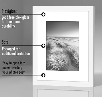 Americanflat 8x10 Photo Frame 2-Pack - with 7x5 Mount - White