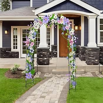 Amazon | 小さいガーデンアーチ錆び ないフラワーアーチメタルローズ