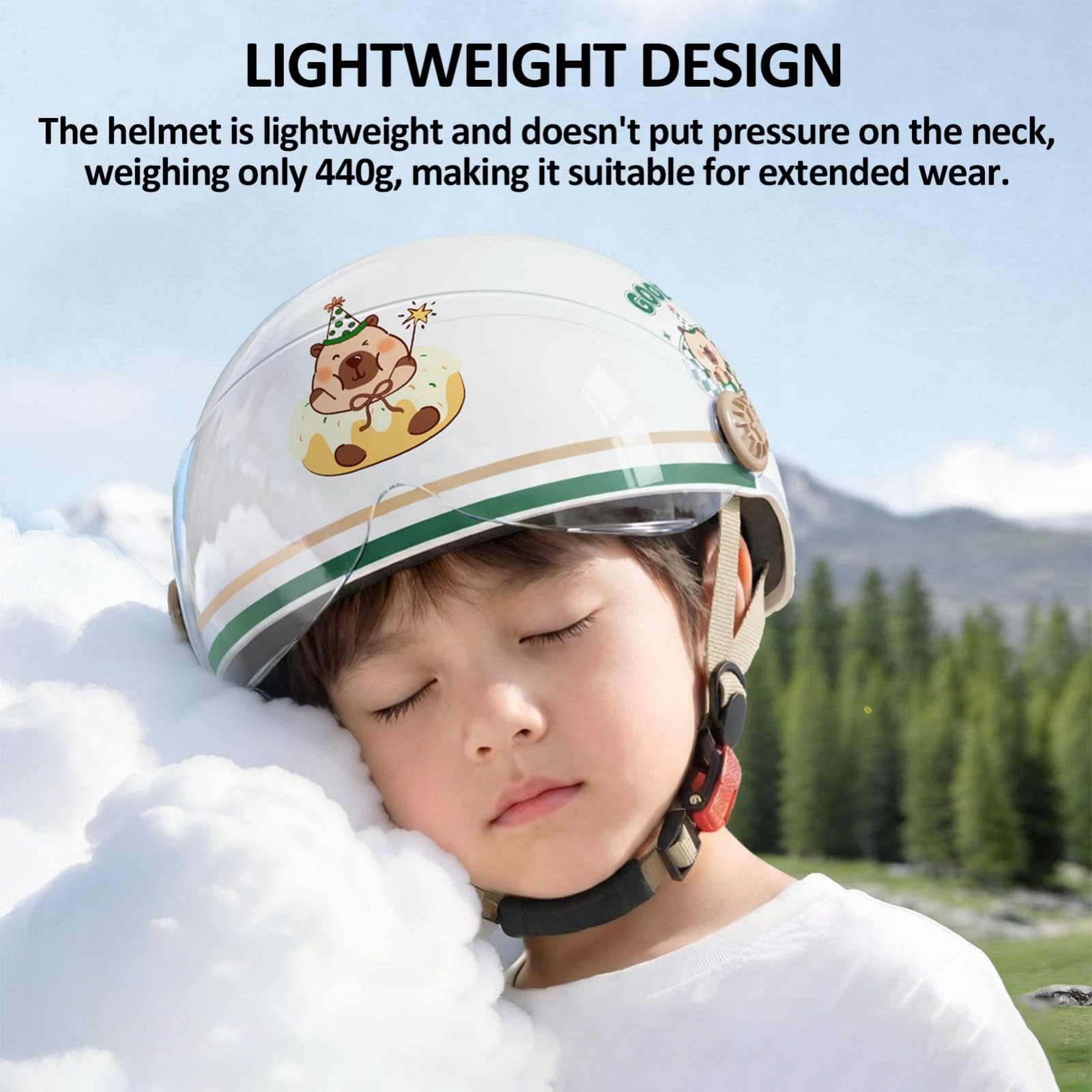 Casco Jet Per Moto Per Bambini Omologato ECE 22.06 Casco Moto Aperto Per Bambini Dai 3 Ai 12 Anni, Casco Per Ciclomotore Per Bambini Con Visiera