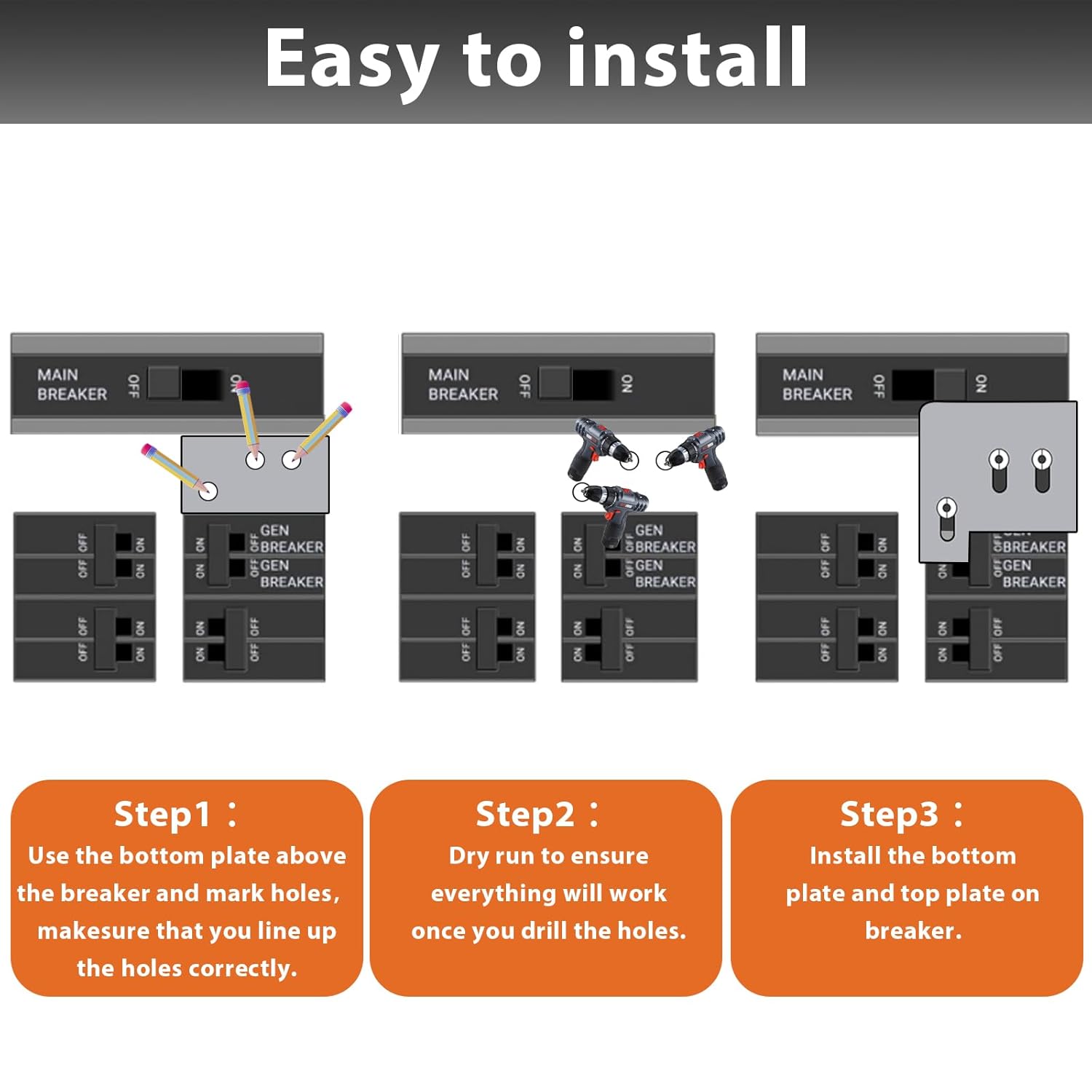 Generator Interlock it Compatible with Square D QO or Homeline 150 or 200 amp Panels 1 3/8 in Spacing Between The Main and Generator Circuit Breakers for Safe Usage of Portable Power During Outage