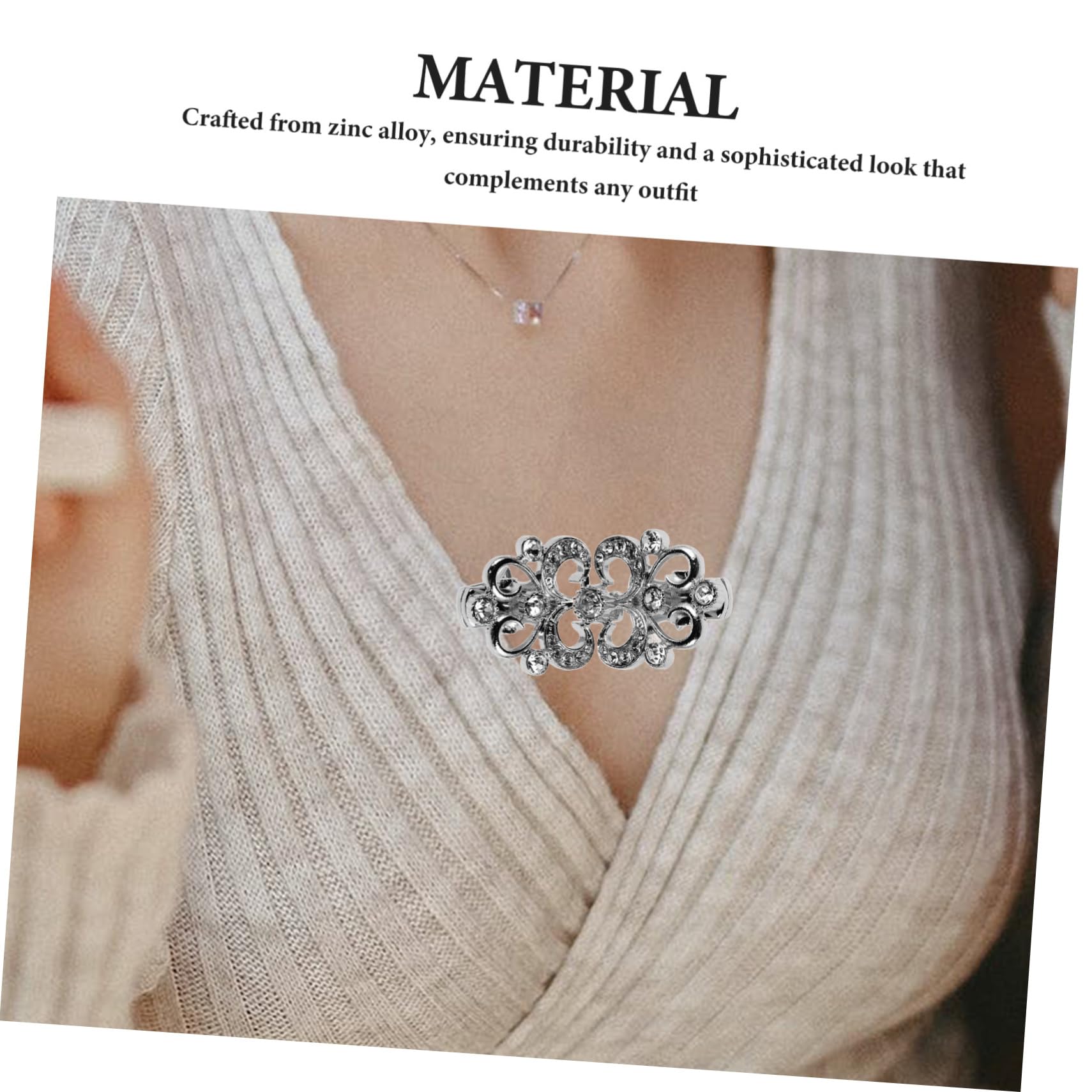 Rhinestone Sweater Uk Shawl Collar Scarf Ring Women's Brooch Pins Dress Tightener Clip Fashion Accessory