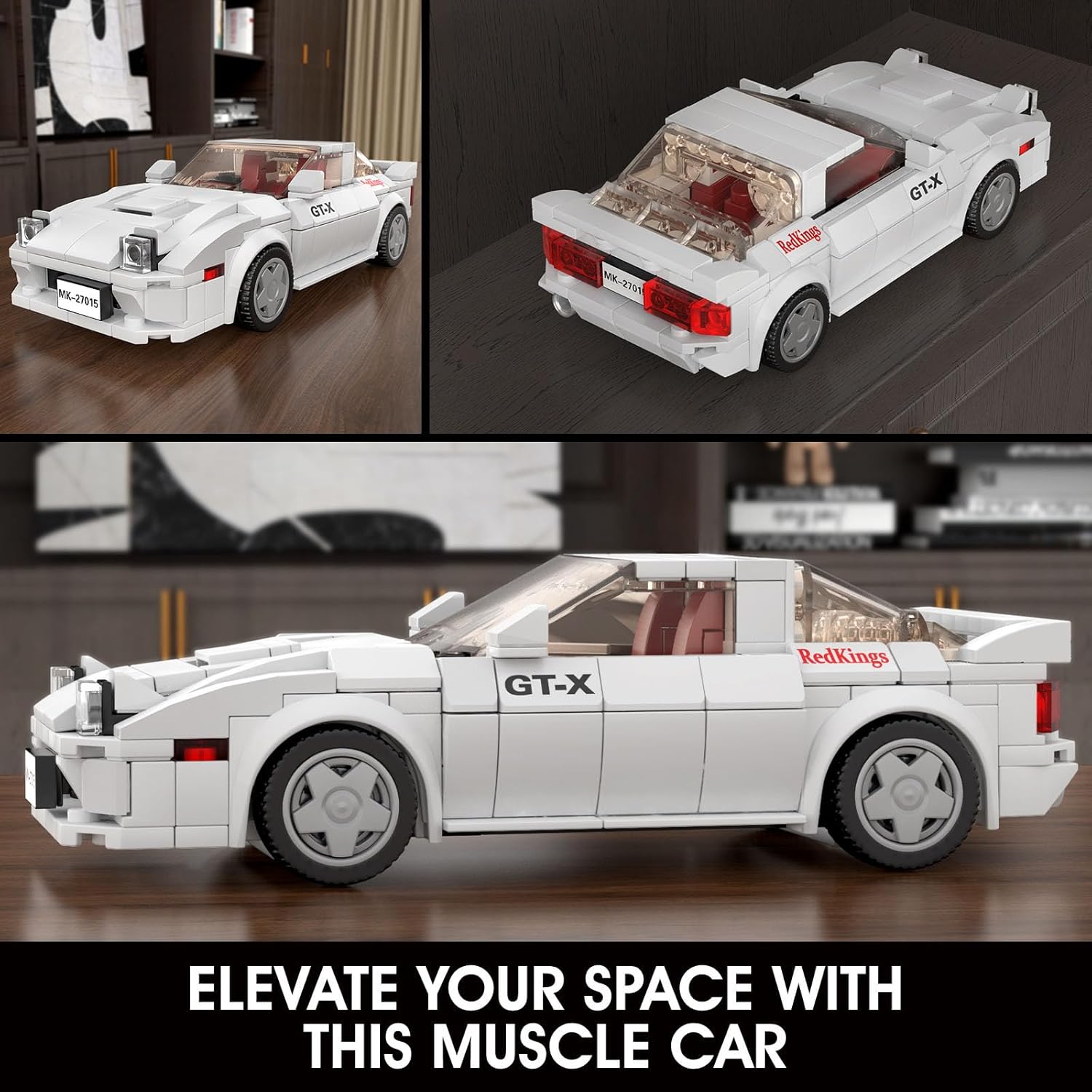 Mould King Speed Champion RX-7 Initial D Building Set & Display Case, 27015 Cars Model Kits Gifts for Teens/Adults, Creative for Teens Age 14+ (369Pcs) - Image 2