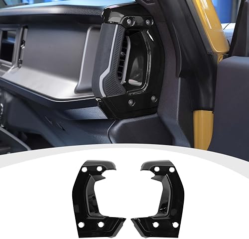 Cubierta para manija lateral de consola central compatible con accesorios interiores Ford Bronco 2021-2024, color negro