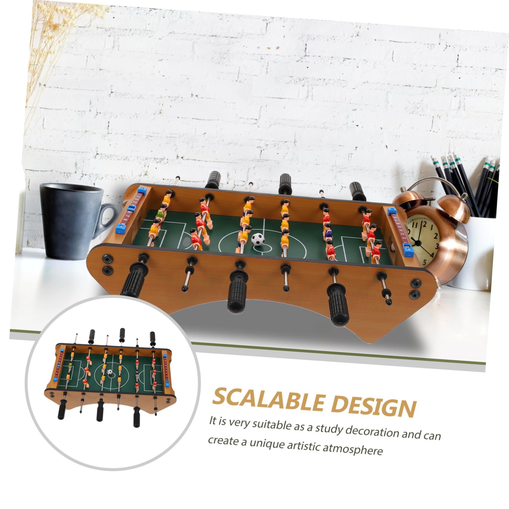 Gioco da Tavolo Calcio Balilla per Ragazzo Ragazza e Famiglie, Plastico Resistente Verde, Miglioramento Coordinazione Mano-occhio, Gioco Interattivo per Casa