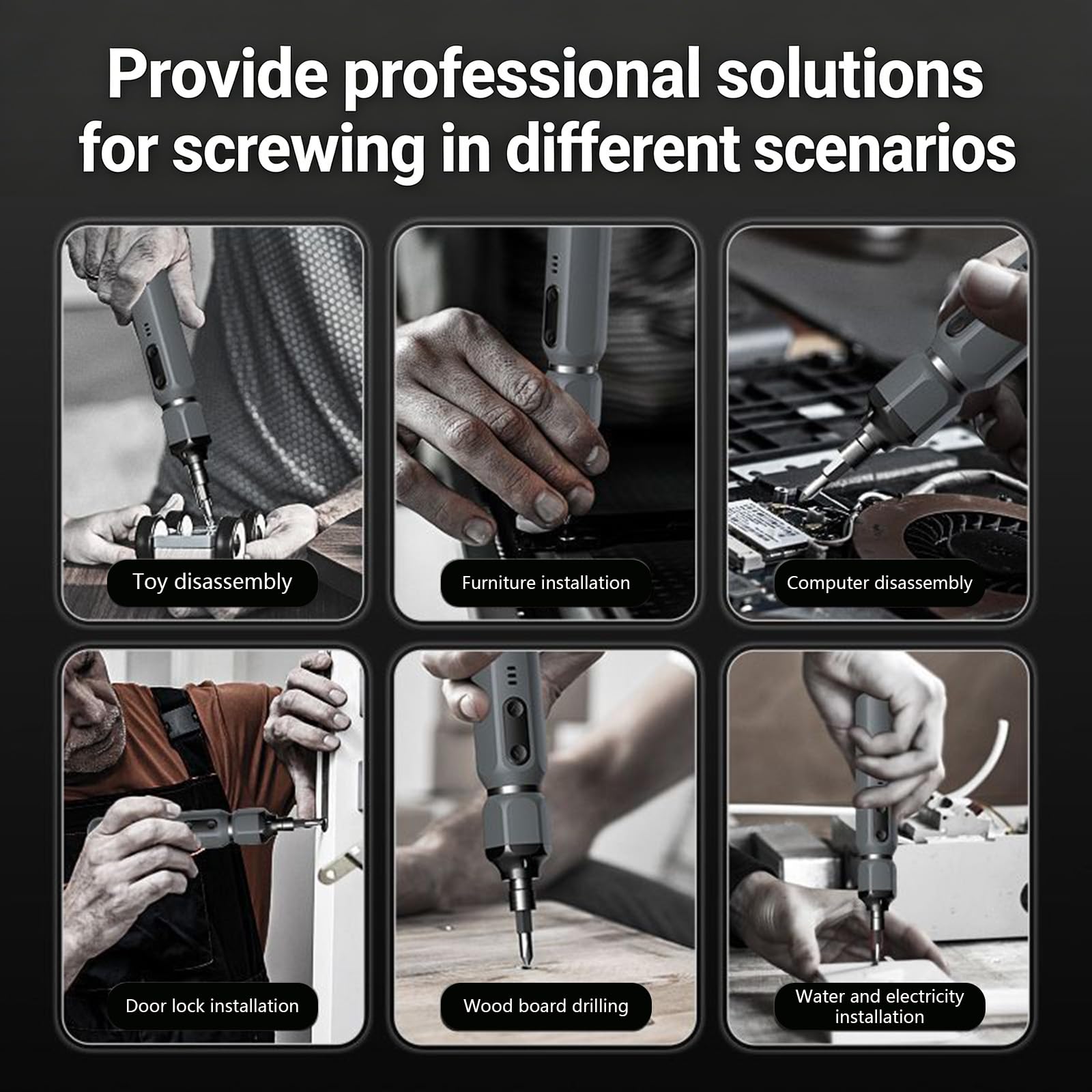 Destornillador eléctrico profesional, multifuncional, recargable, portátil, para reparaciones pequeñas, montaje electrónico, destornillador eléctrico portátil