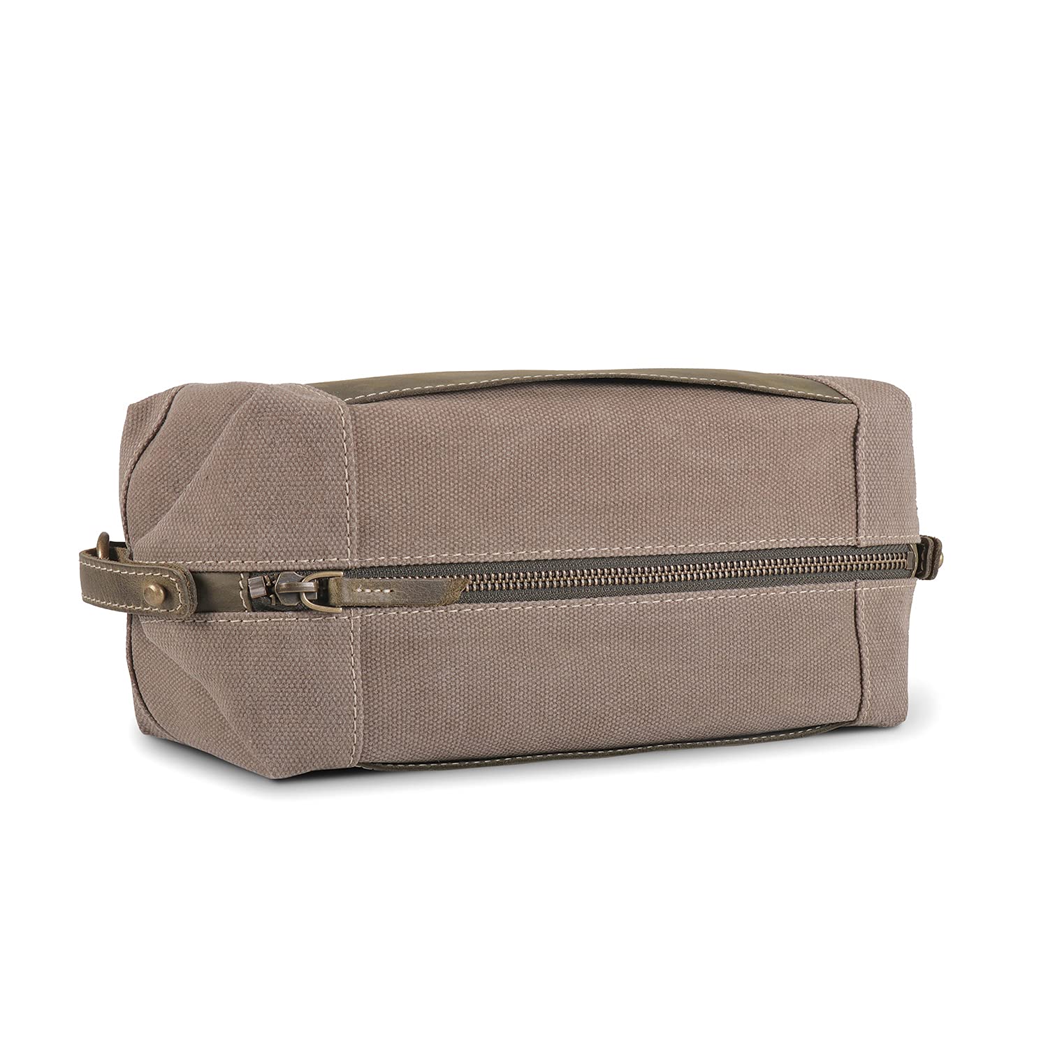 Londo Trousse de toilette Trousse de toilette de voyage en cuir véritable et toile Dopp Kit - Unisexe