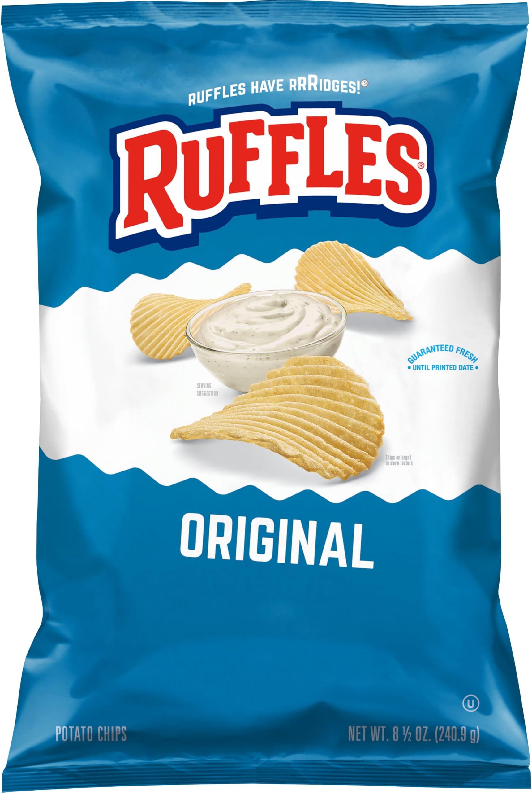 Ruffles Potato Chips Original oz Bag, 8.5 Ounce