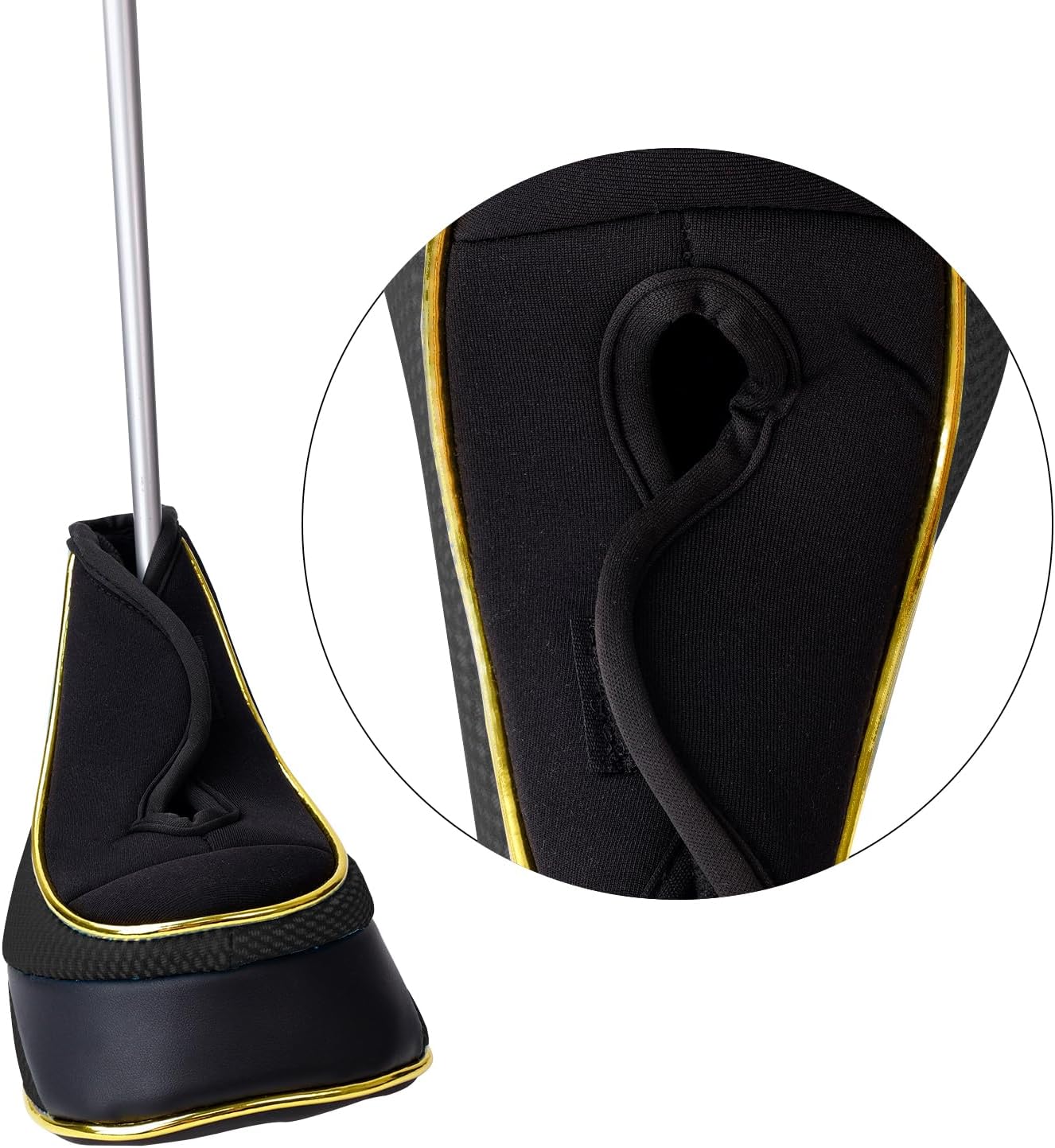 Andux 4Pcs/Set Gold Golf 460cc Driver Fairway Wood Club Head Covers Hook & Loop MGMT27