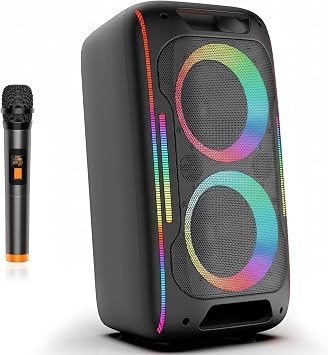 Party Bluetooth Speaker, 180W Powerful Loud Stereo Sound Deep Bass, Portable Wireless Speaker with EQ Sound Modes, LED Lights, Bluetooth 5.3 for Home, Outdoor & Party