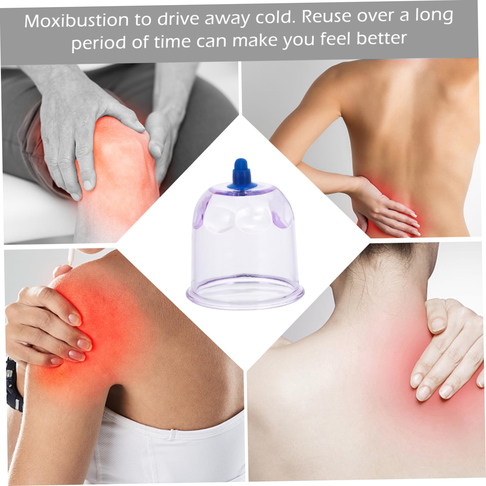 FRCOLOR Moxibustion Pot Moxibustion Physiotherapy Cup Cupping Cans Facial Kit Moxibustion Cans Face Tools Body Cupping Massage Cupping Kit Vacuum Therapy Blue Plastic