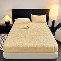 Vista 27 de Sábana bajera de terciopelo tamaño individual, sábana de cama de felpa de vellón gris, funda protectora de colchón con bolsillo profundo de 15