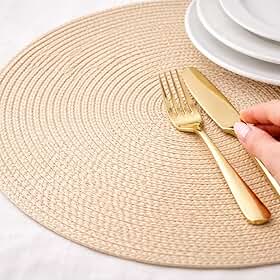 Kit 2 Sousplats Bege 38cm – Sousplat Redondo, Jogo Americano e Descanso de Prato para Mesa Posta, Jantar, Cozinha e Decoração – Cor Creme