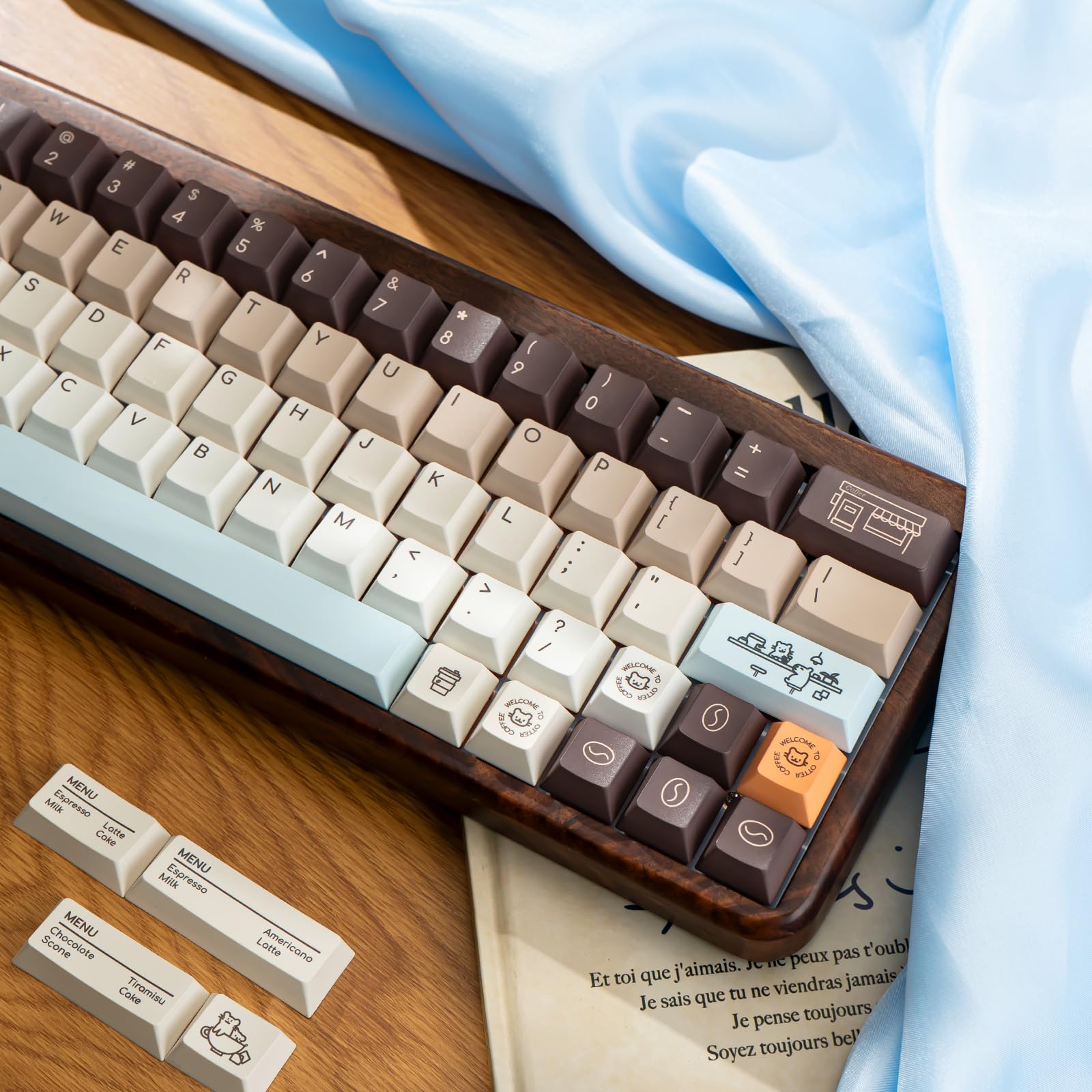 130 tasti minimalisti carini keycaps PBT, profilo ciliegia, 1,7 mm