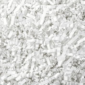 RAINFLOW White Crinkle Paper Filler - Shredded Paper for Gift Basket & Box