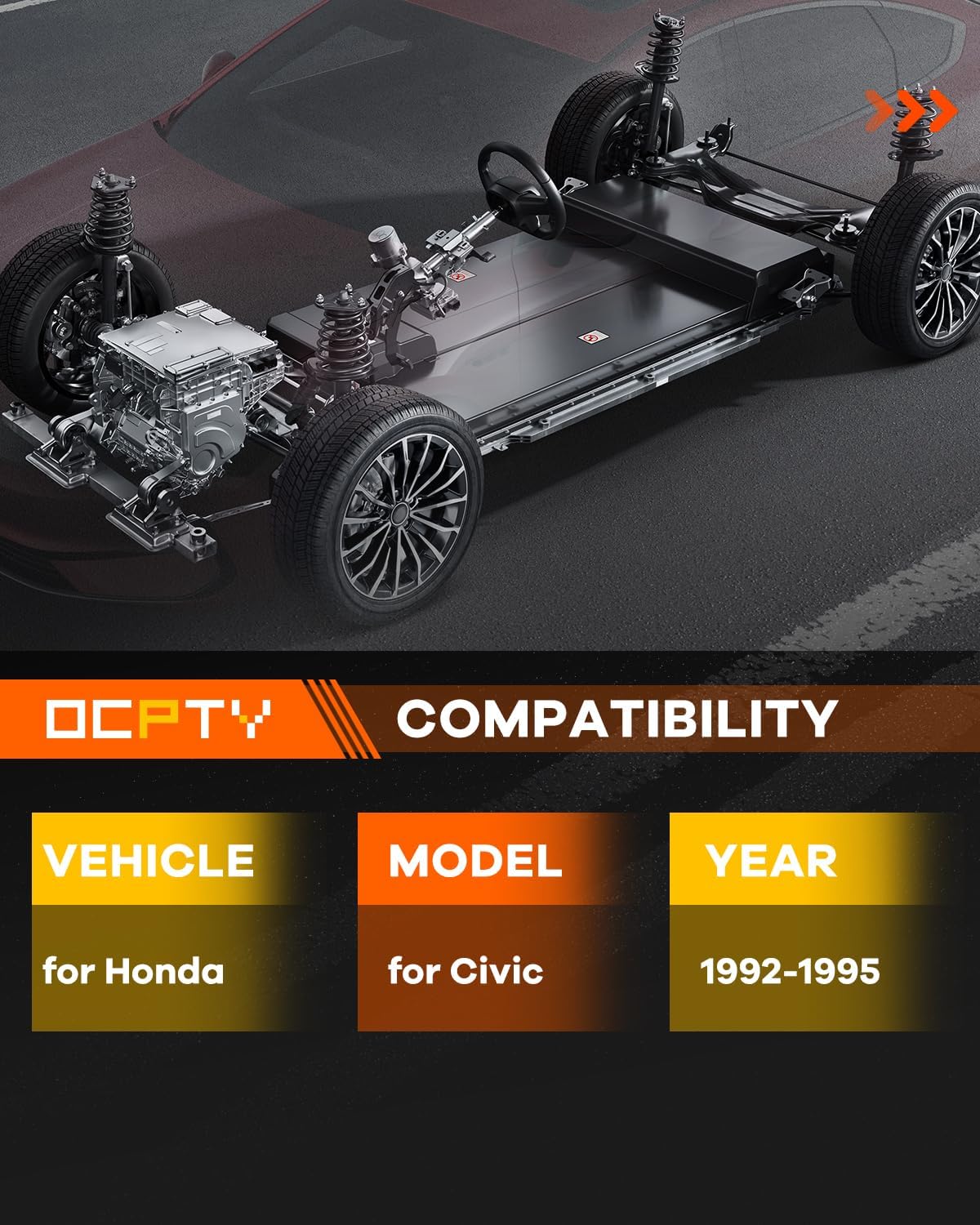 Front Struts for Acura, OCPTY Complete Strut Spring Assembly Shocks Struts Fits 1994-2001 for Acura Integra | 1992-1995 for Honda Civic | 1993-1997 for Honda Civic del Sol Quick Struts 171945 181946