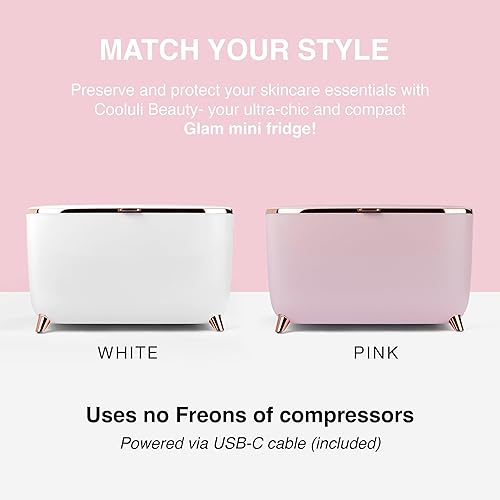 Miniatura 6 de Cooluli Glam - Mini refrigerador para el cuidado de la piel de 9 litros, mini refrigerador blanco para accesorios de cuidado de la piel, maquillaje,