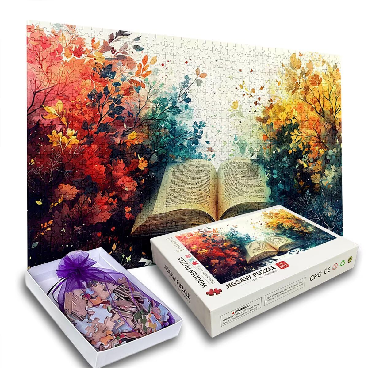 Puzzle 2000 elementów, magiczna książka puzzle dla dorosłych, gra edukacyjna z pudełkiem na prezent dla dorosłych, rodzinne gry edukacyjne, łamacz głowy na Boże Narodzenie, prezent dla kobiet