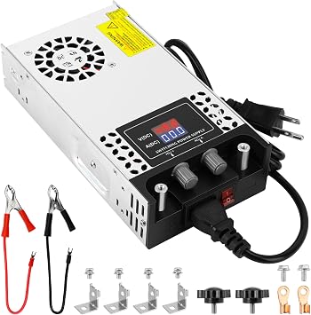 Adjustable 0-48V Power Supply 12.5A 600W, 110V AC to DC 0-48V Buck Converter 0-12.5A 600W Power Supply with LCD Display Adjustable Voltage Current 110V/220V AC to 48V DC Converter