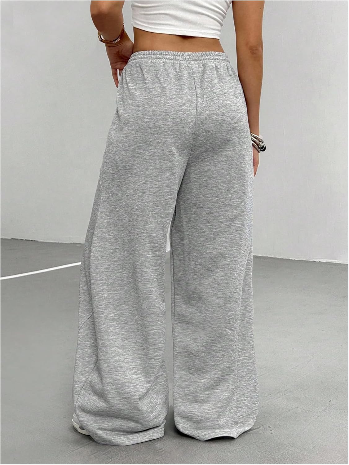 SHENHE Girl's Y2k Baggy Sweatpants Wide Leg Drawstring Sports Athletic Casual Loose Sweatpants - Image 2