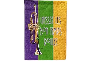 Caroline's Treasures Laissez Les Bon Temps Rouler Vibrant Yard Mailbox Flag for...