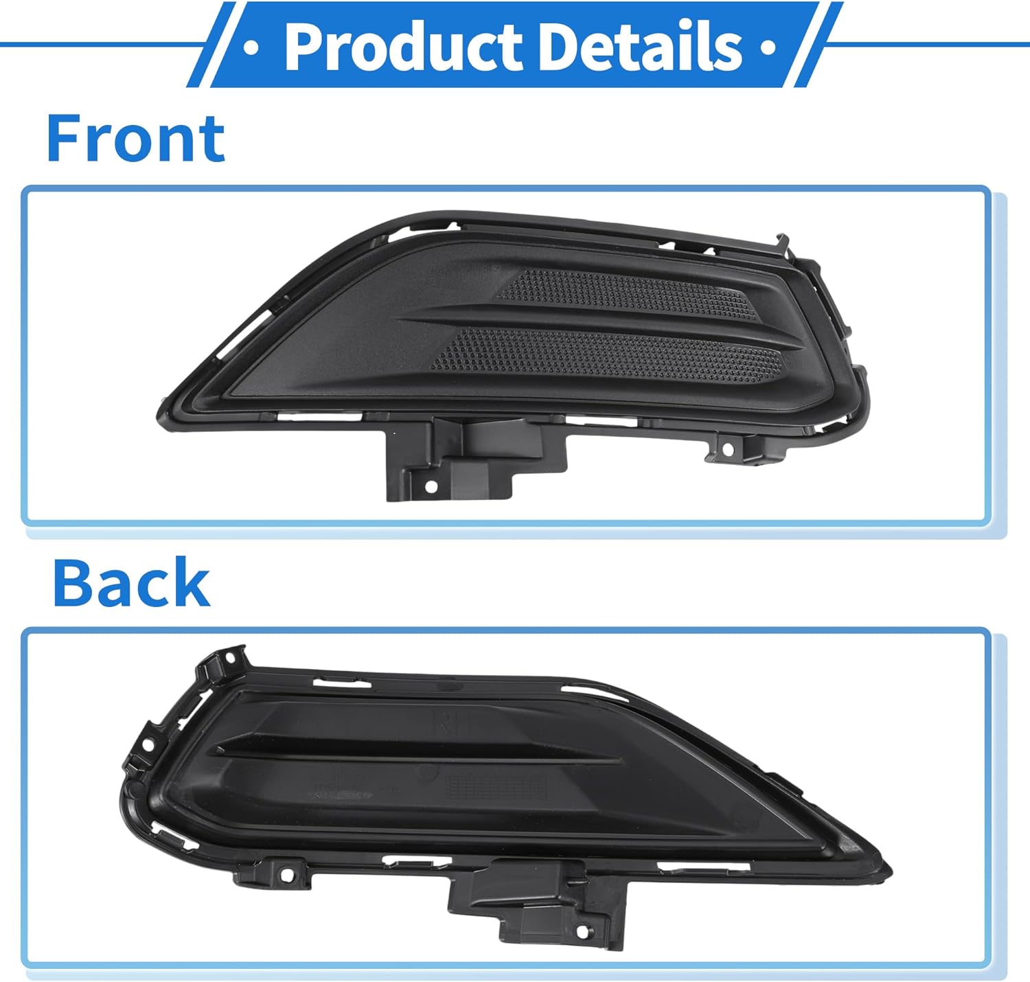 ACROPIX Fog Light Grill Front Lower Bumper Fog Light Cover Inserts No.DS7Z17B814AA/FO1039133 for Ford Fusion 2013-2016 Black ABS 1 Pc Front Right Car