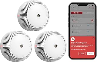 X-Sense Smart Wi-Fi Smoke Detector with Replaceable Battery, Silence Button, Self-Check Function, Conforms to EN 14604 Standard, XS03-WX, 3-Pack