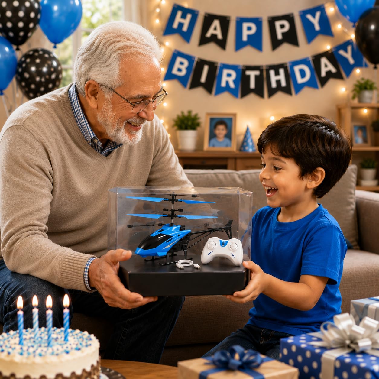 KIDZYMON® New Age Technology RC Helicopter with USB Cable, Safety Sensor 3.1, Gravity 2.6, 3D Light, Charging Battery, Indoor and Outdoor Flying, Remote Battery not Included 4