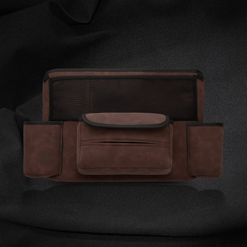 Organisateur De Rangement Voiture En Daim - Porte-sac à Main Entre Sièges, 46x25x22cm