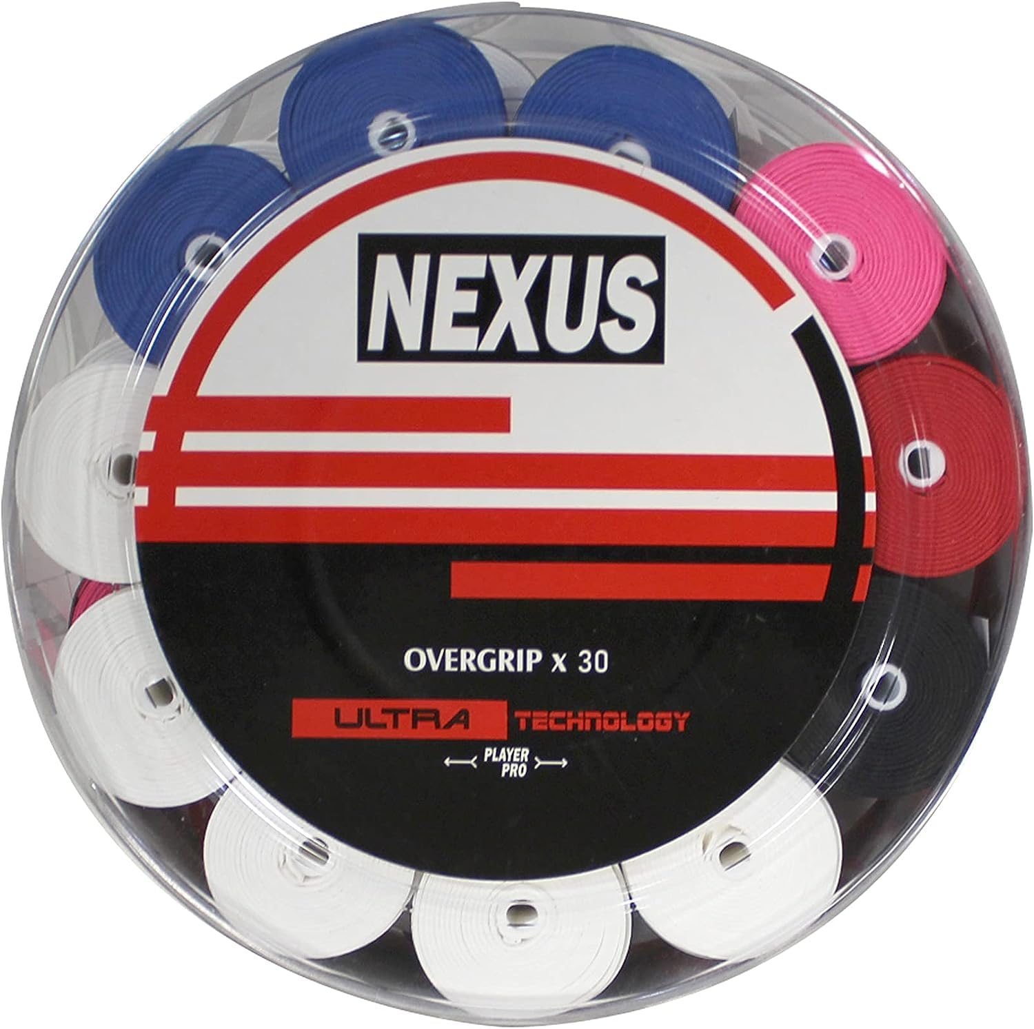 Nexus Jar 30 Overgrips Perforated Mix Grip, Unisex, Multi-Coloured (Multi-Colour), One Size