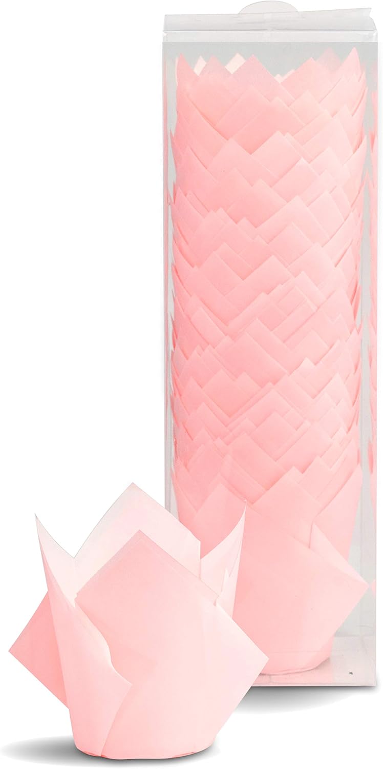 Tulip Baking Cupcake Liners: 100 Liner Count Cupcake and Muffin Wrappers (Pink)