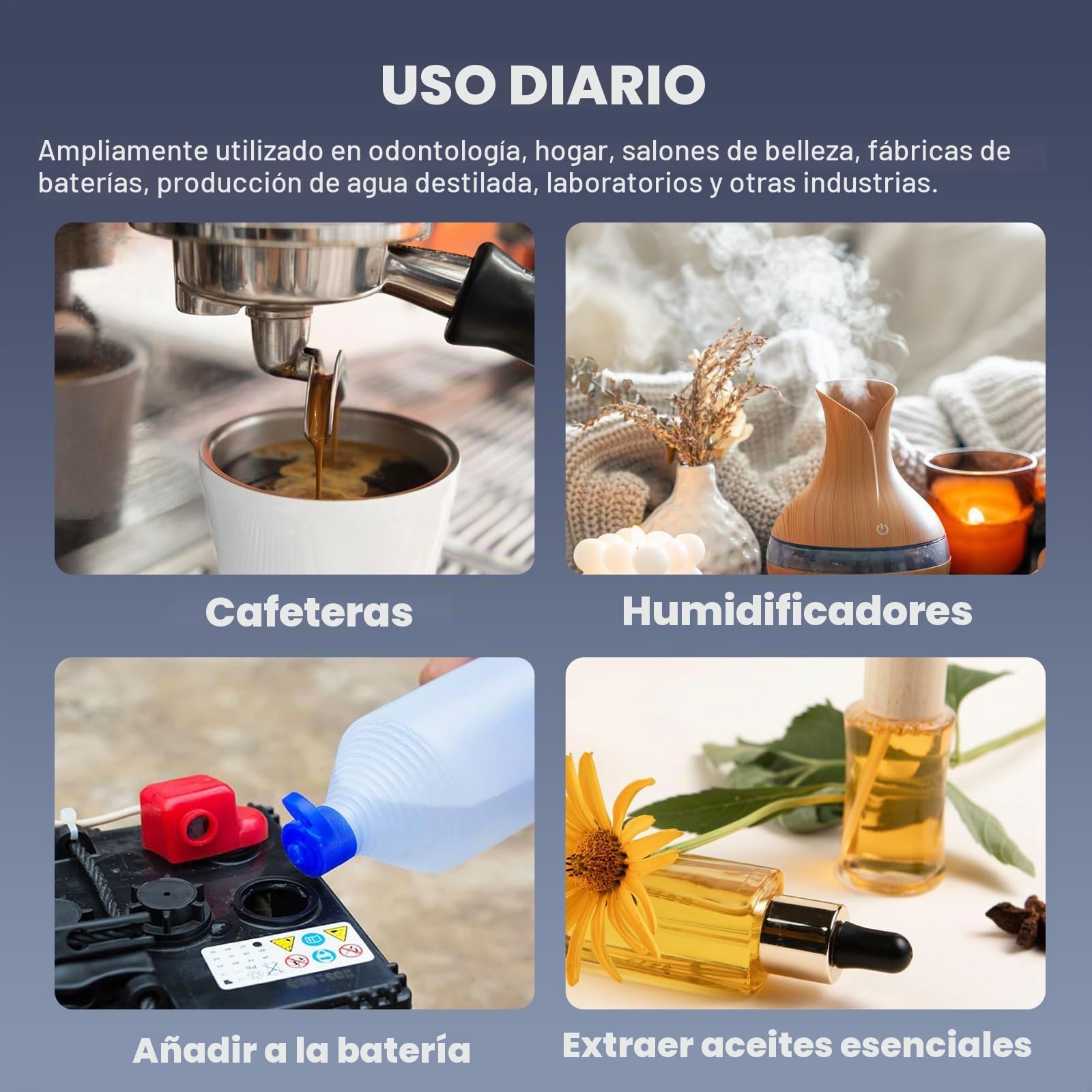 Hanchen Destilador de Agua 4L Acero Inoxidable Purificador de Agua con Jarra de Vidrio 1L/H Máquina de Agua Destilada para Hogares Laboratorios Industrias Jarra de Vidrio (Gris)