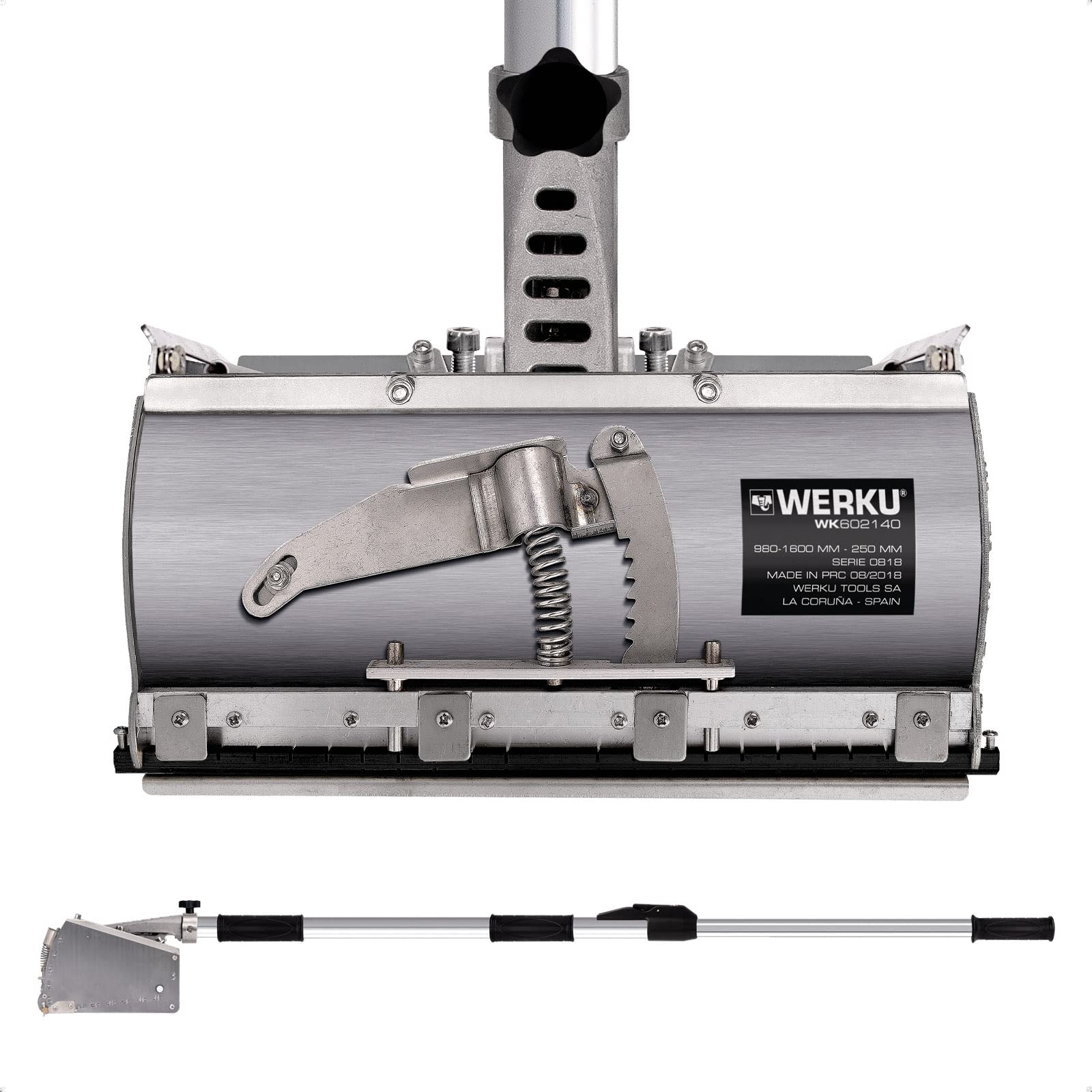 Werku WK602140, Dispensador-Aplicador Yeso, Calidad Profesional, Capacidad 2 Litros, Largo 980-1600 mm, Ancho 250 mm, Graduable 90º / 180º