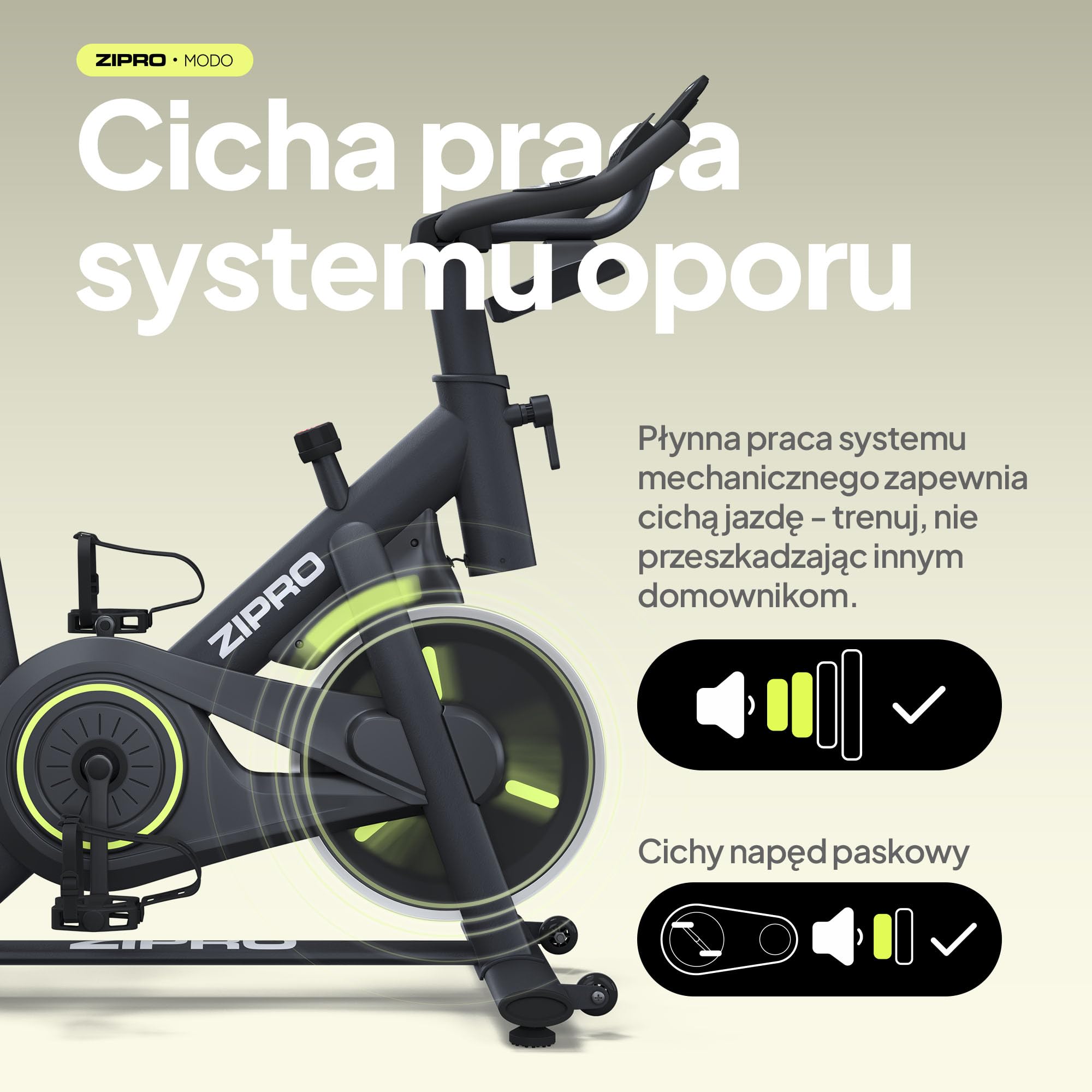 ZIPRO Rower Stacjonarny do Treningu Cardio Nóg w Domu Pomieszczeniu z Uchwytem na Bidon Wyświetlaczem LCD Cichy max 120kg Opór Mechaniczny Ergonomiczne Siodełko Regulowana Wysokość – MODO