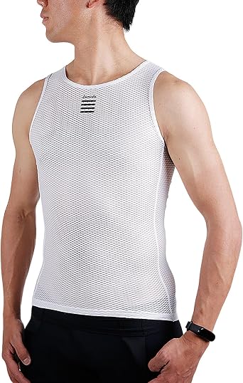 LAMEDA Sleeveless Cycling Jersey Men Lightweight Cycling Base Layer Quick Dry Bicycle Undershirt Mesh Compression Tank Tops