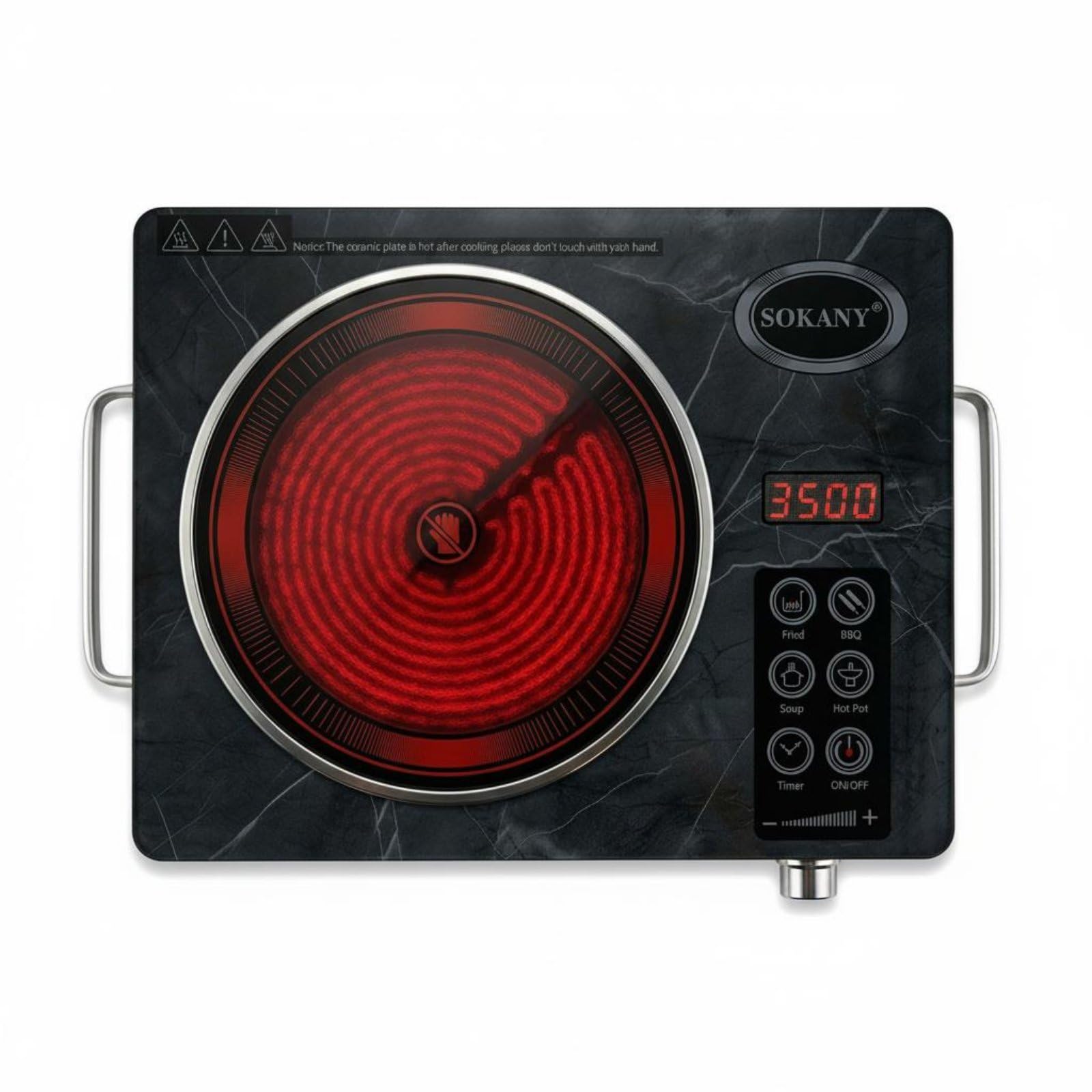 Tactile Control 3500W Ceramic Hot Plate Built-in Timer Portable Electric Cooktop 11 Power Levels Single Burner Electric Cooktop Compatible with All Cookware for Students Campers Small A-picture-58