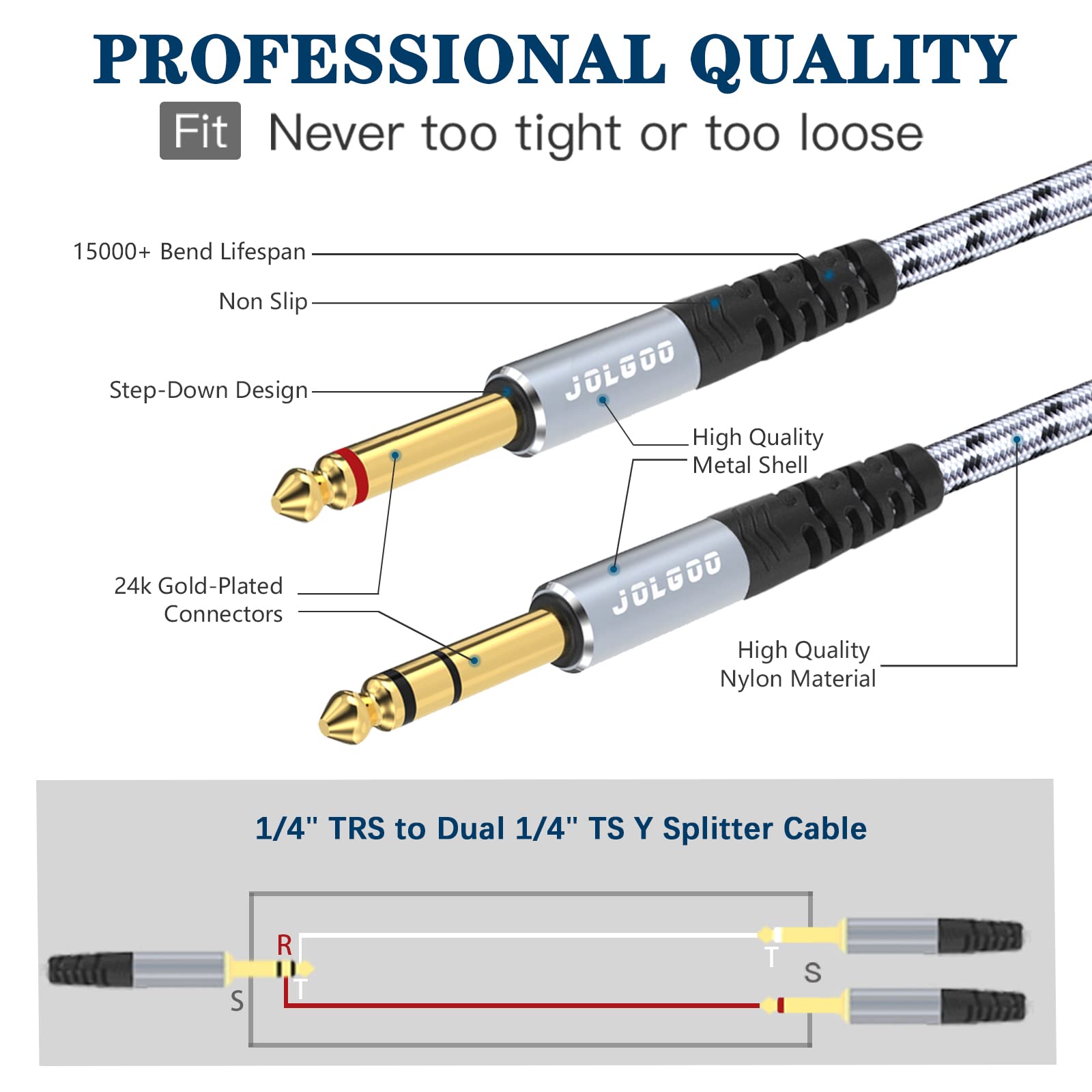 Cavo Splitter Audio 3.5mm CablesOnline Cavo Adattatore Audio 3.5mm TRRS Maschio A 3 Ingressi TS Mono Femmina - Per Cuffie E Microfono Separati Cavo 1 Piede Per Registrazione - Foto 6