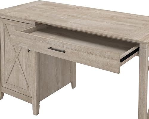 Miniatura 27 de Bush Furniture Key West - Escritorio de 48 W en nogal gris oscuro Gris Oscuro Nogal,gris (cape cod gray),Roble blanco de lino.,cereza bing,Roble