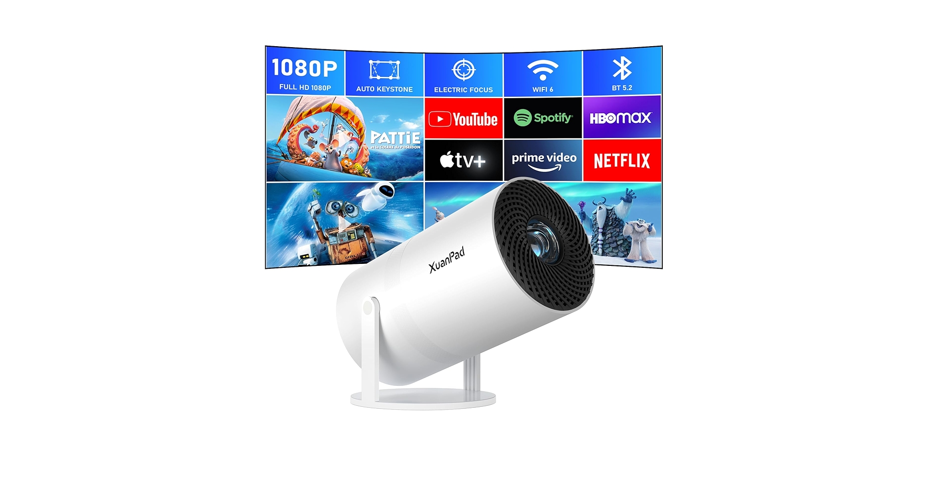 XuanPad プロジェクター 本体 Amazon.com: [Official Netflix & Electric Focus] Projector