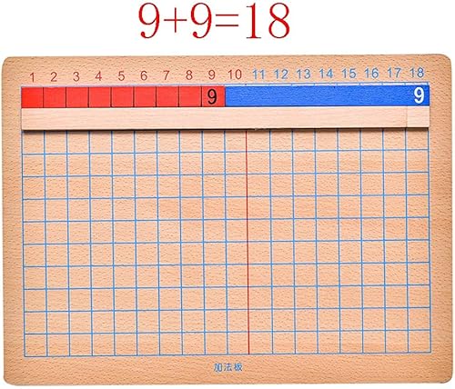 Miniatura 5 de Kghios Tabla Montessori para sumas y restas, material de juguetes de matemáticas Montessori para niños pequeños, tablero de tiras de suma y resta