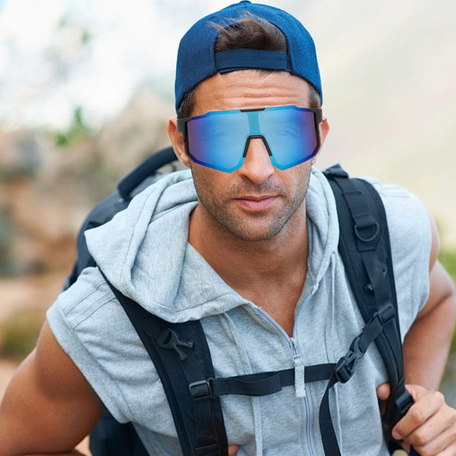 3 Paia di Occhiali da Sole Sportivi Polarizzati, Occhiali da Alpinismo, Stile Outdoor Facile da Indossare, Adatto per Ciclismo, Sci, Guida, Pesca.