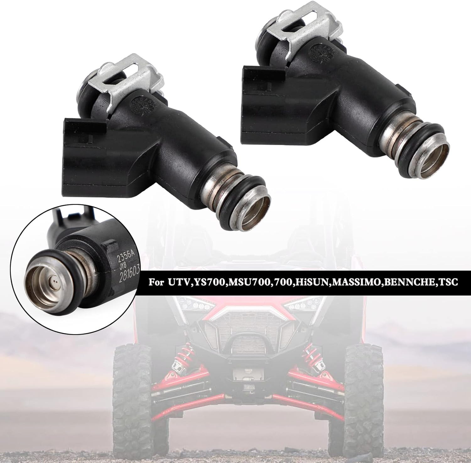 2PCS Fuel Injectors Fit For UTV,YS700,MSU700,700,HiSUN,MASSIMO,BENNCHE,TSC,Fuel Injector Replaces 16400-007C-0000,25160-F39-000, 358800001 25377439