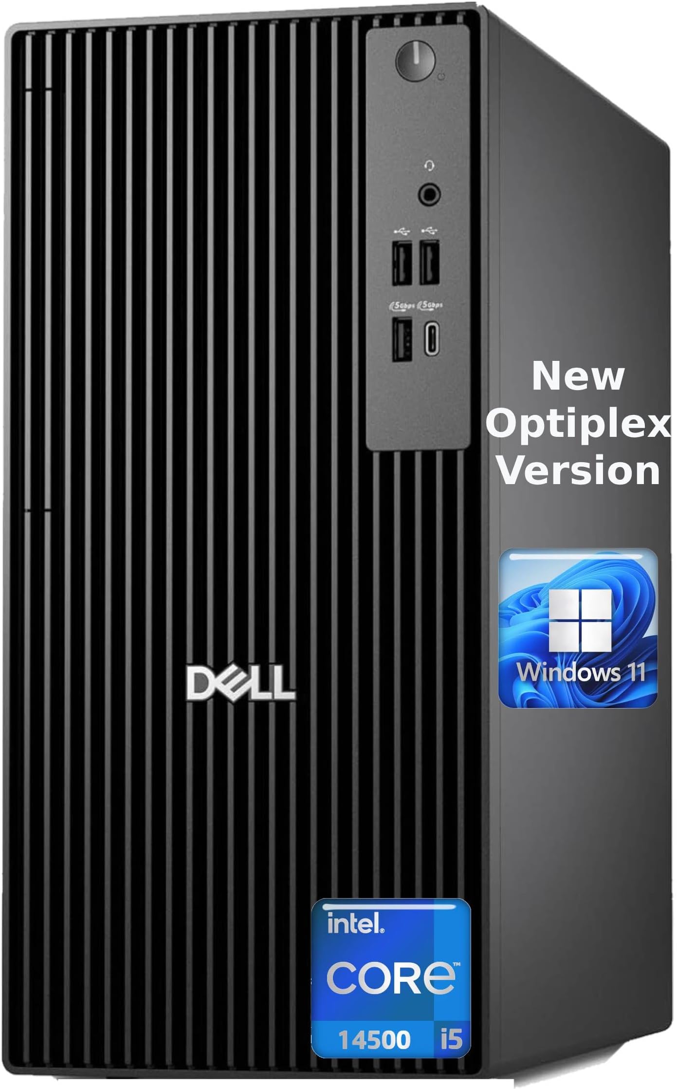 Dell QCT1250 Business Tower Desktop Computer, New OptiPlex Version-14th Gen Intel Core i5-14500, 64GB DDR5, 2TB PCIe + 500GB External Storage, Dual 4K Monitor Support, Type-C, Wired KB & Mouse, Win 11