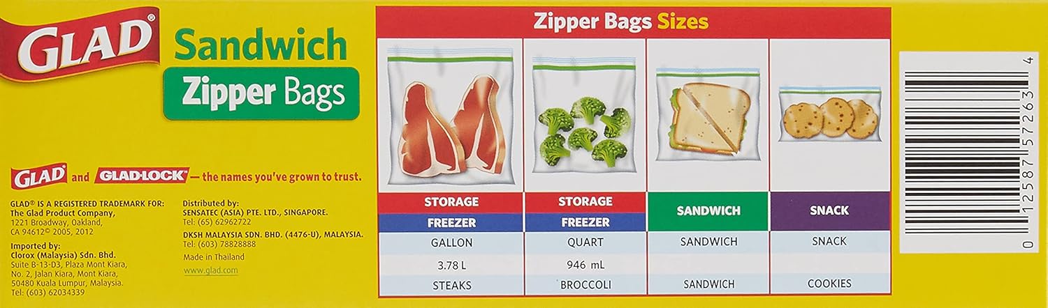 Glad Zipper Bags, Sandwich 50 bags