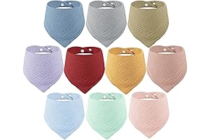Panda Ear 10 Pack Muslin Baby Bibs
